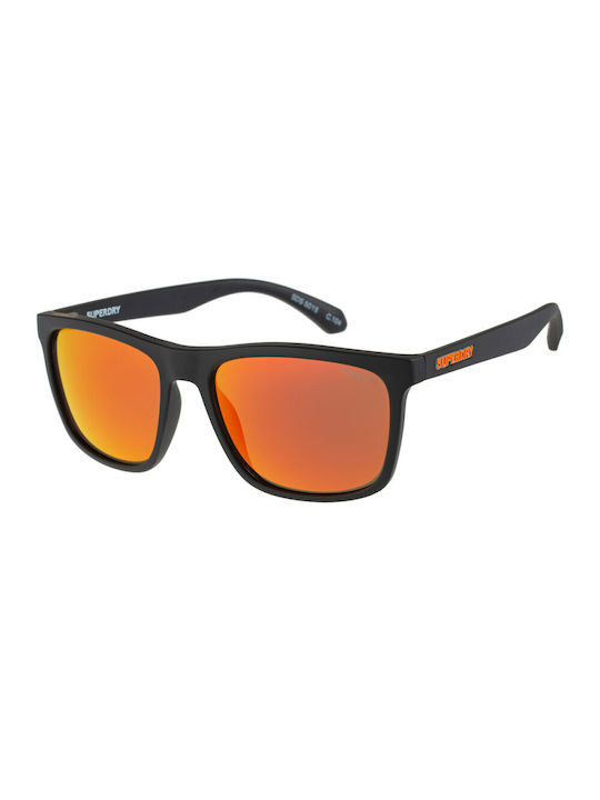 Superdry Sunglasses with Black Plastic Frame and Orange Mirror Lens SDO 5015 104