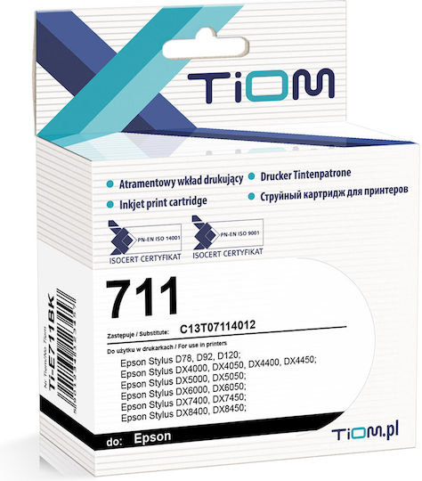 Tiom Συμβατό Μελάνι Εκτυπωτή InkJet Epson T0711 Μαύρο 1τμχ