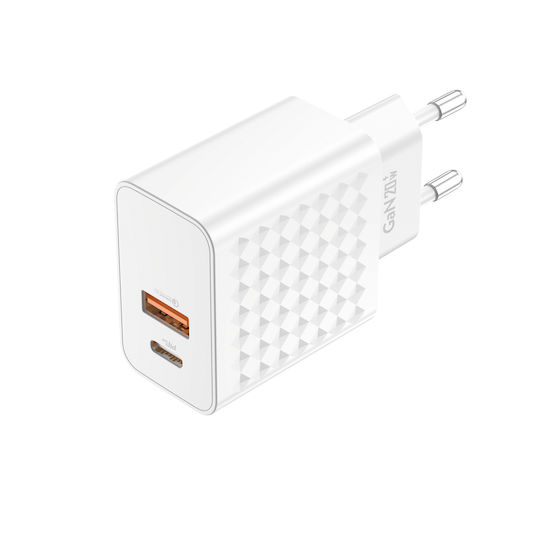Foneng Φορτιστής Χωρίς Καλώδιο GaN με Θύρα USB-A και Θύρα USB-C 20W Power Delivery / Quick Charge 3.0 Λευκός (EU42)