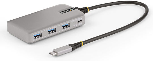 StarTech Hub 3 Θυρών USB 2.0 με σύνδεση USB-A / USB-C Γκρι