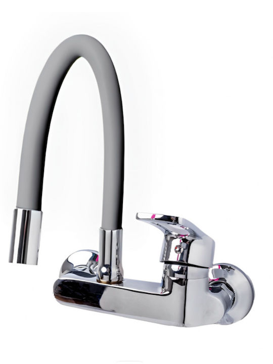 Truva Truva Wall Flexible Grey Kitchen Faucet Truva Truva Wall Flexible Grey Kitchen Faucet
