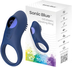 ToyBox Δονούμενο Δαχτυλίδι Πέους Σιλικόνης Sonic Blue