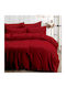 MayHome Sheet Sets Semi-Double with Elastic 120x200+25cm. Red 3pcs