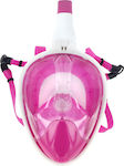 Diving Mask Full Face with Breathing Tube Pink-white