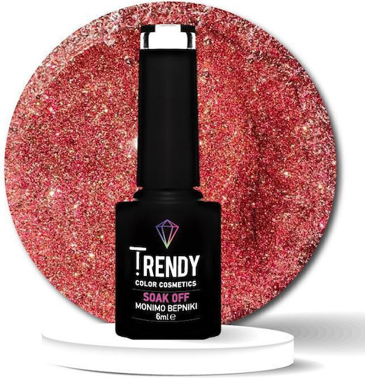 Trendy Color Cosmetics Gel Nail Polish Red Carpet 158 with Glitter 6ml