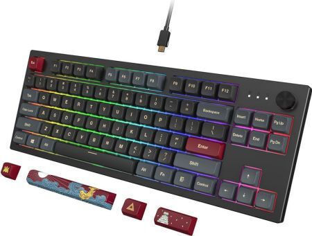 Montech MKey TKL Darkness Gaming Μηχανικό Πληκτρολόγιο Tenkeyless με Gateron G-Pro Yellow διακόπτες και RGB φωτισμό (Αγγλικό US)