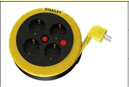 Stanley Удължителен кабел на ролка 1 място с кабел 3м Жълт