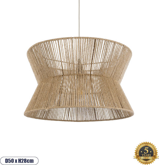 GloboStar Bisbee Beige Boho Ceiling Light with Rope for E27 Socket 50x28x28cm