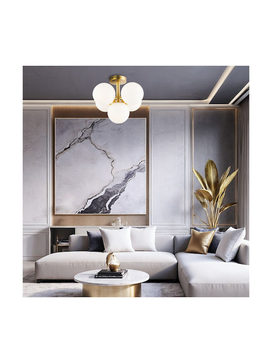 Viokef Nefeli Hängelampe Gold Schiene für 5 Lampen E14, E.14 41x320cm.