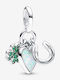Pandora Charm Talisman Potcoavă Din Argint Cu Zircon Verde