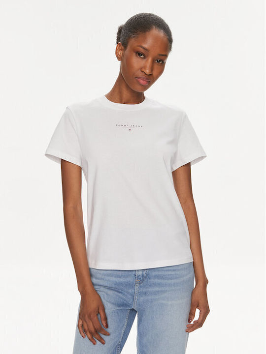 Tommy Hilfiger Essential Logo Damen T-Shirt White DW0DW17828-YBR