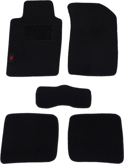 Autopataki Set of Front and Rear Mats 5pcs for Toyota Corolla E90 1987-1991 Black