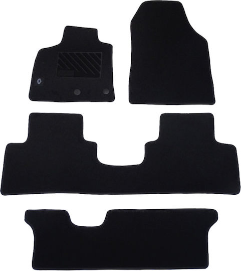 Autopataki Set of Front and Rear Mats 5pcs for Renault Grand Scenic Black