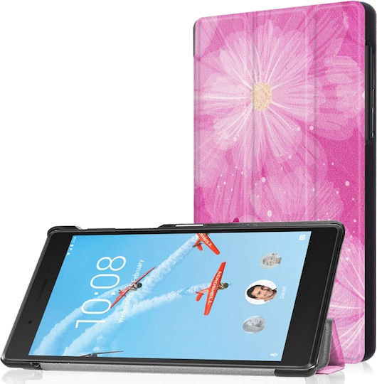 Peony Flower Pattern Flip Cover Πολύχρωμη (Lenovo Tab 7, Tab 4 (TB-7504F / TB-7504N / TB-7504X))
