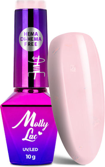 Molly Lac Semi-Permanent Nail Polish 10gr with Glitter 10gr 1pcs
