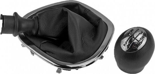 Leather Luxe Shift Knob Luxe Ll-3504 for Fiat Talento Opel Vivaro Renault Trafic Black LL-3504