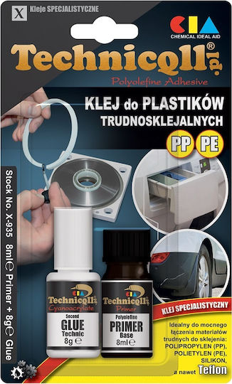 Technicqll Adhesive Pp Pe Ptfe 8g+8ml Technicqll Κατασκευαστική Κόλλα