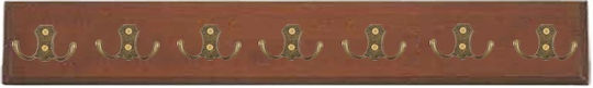 Frans Wooden Wall Hanger with 7 Slots Brown / Antique 1pc