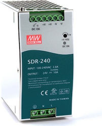 Mean Well Τροφοδοτικό Ράγας με Έξοδο 24V και Ισχύ 240W