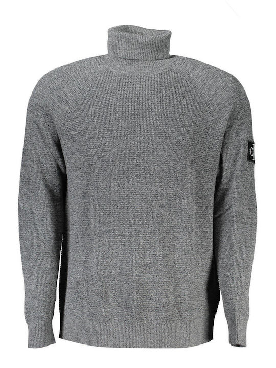 Calvin Klein Men's Long Sleeve Sweater Turtleneck Gray