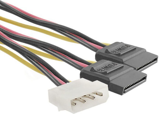 Qoltec 4-Pin Molex - 15-Pin Sata Cable 0.2m Πολύχρωμο 27618