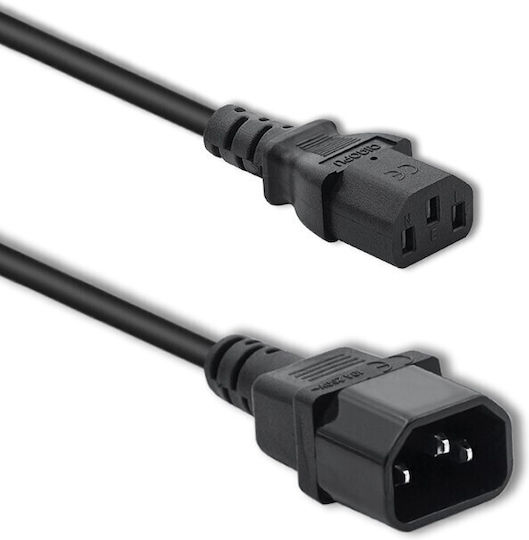 Qoltec IEC C13 - IEC C14 Kabel 1.8m Schwarz (53897)