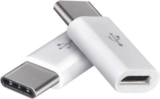 Emos USB-C Male To Micro USB Female Converter White 2 Pieces SM7023