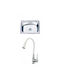 Inter Ceramic Drop-In Sink Inox with Faucet W62xD48cm White