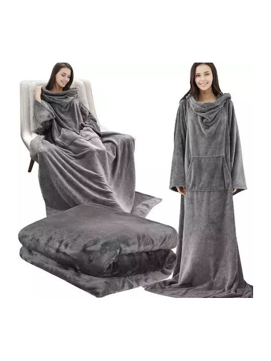 Ruhhy Blanket with Sleeves Light Grey