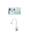 Inter Ceramic Drop-In Мивка Десен Inox със смесител Ш75xД40см Бял