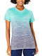 ASICS Women's Athletic Blouse Short Sleeve Fast Drying Turquoise