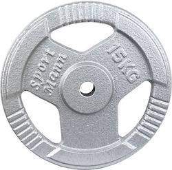Sportmann Δίσκος Μεταλλικός 1 x 15kg Φ31mm με Λαβές
