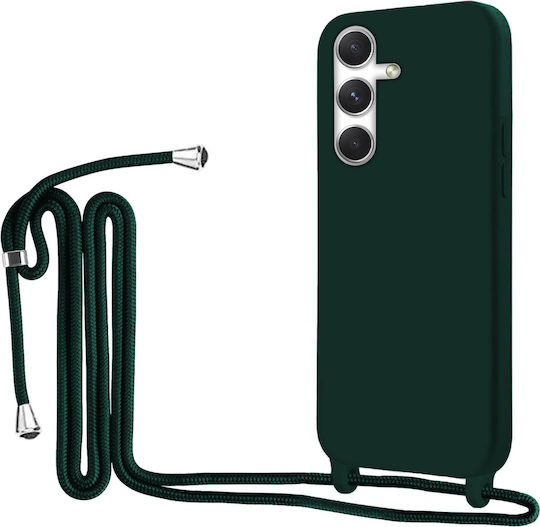 Galaxy Back Cover Silicone with Strap Khaki (Samsung Galaxy A24)