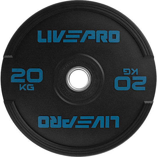 Live Pro Δίσκος Ολυμπιακού Τύπου Λαστιχένιος 1 x 20kg Φ50mm