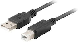 Lanberg CA-USBA-15CU-0018-BK USB 2.0 USB-A male σε USB-B male 1.8m
