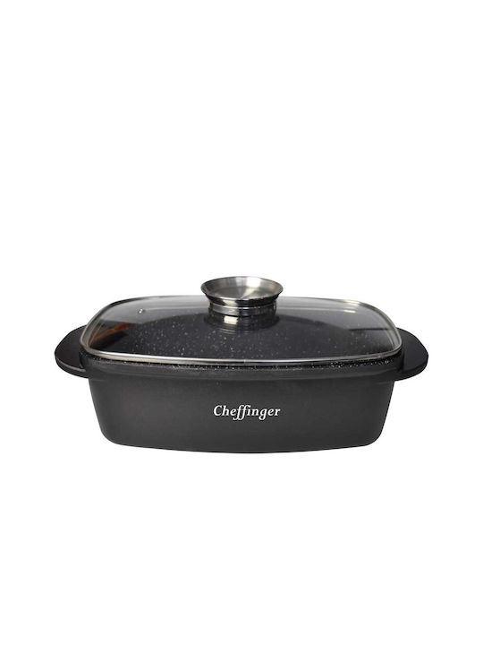 Cheffinger Dutch Oven mit Glasdeckel 34x23cm 1Stück