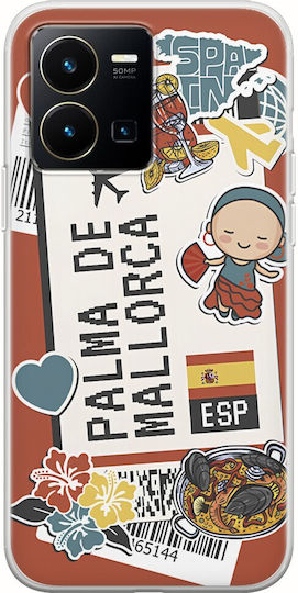 Ticket To Palma De Mallorca Back Cover Silicone Multicolour (Vivo Y22S / Y35)