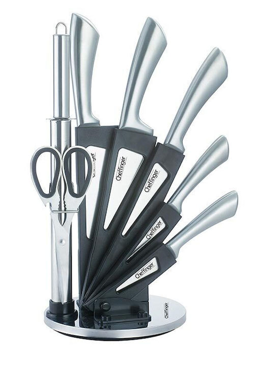 Cheffinger Knife Set with Base made of Stainless Steel CF-KS01 8pcs