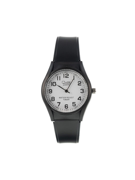 FantazyStores Watch with Rubber Strap Black / White