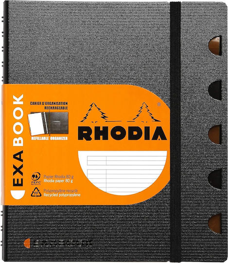 Rhodia Σημειωματάριο A5 80 Φύλλων με Λευκές Σελίδες Μαύρο