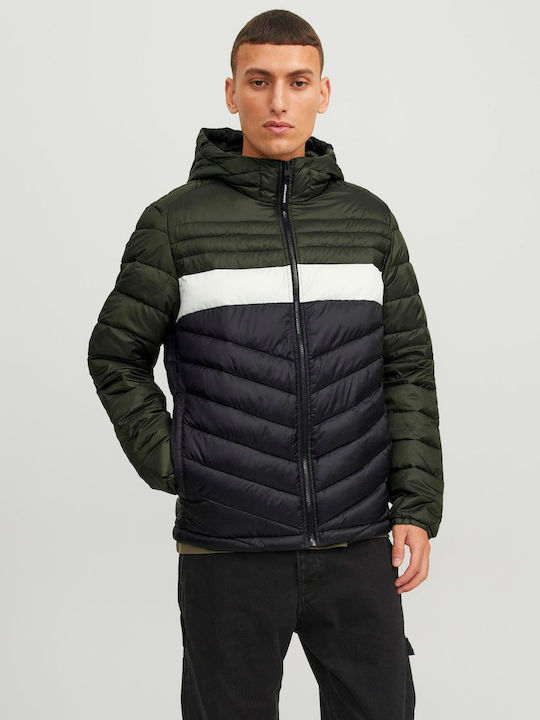 Jack & Jones Herren Winter Jacke Puffer Khaki