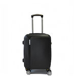 Talos Cabin Travel Suitcase Hard Black with 4 Wheels Height 52cm.