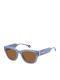 Polaroid Unisex Sunglasses with Blue Horn-Rimmed Frame and Brown Polarized Lenses pld6213/s/x MVU/HE