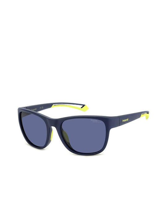 Polaroid Men's Sunglasses with Navy Blue Plastic Frame and Blue Lens PLD7051/S FLL/7I