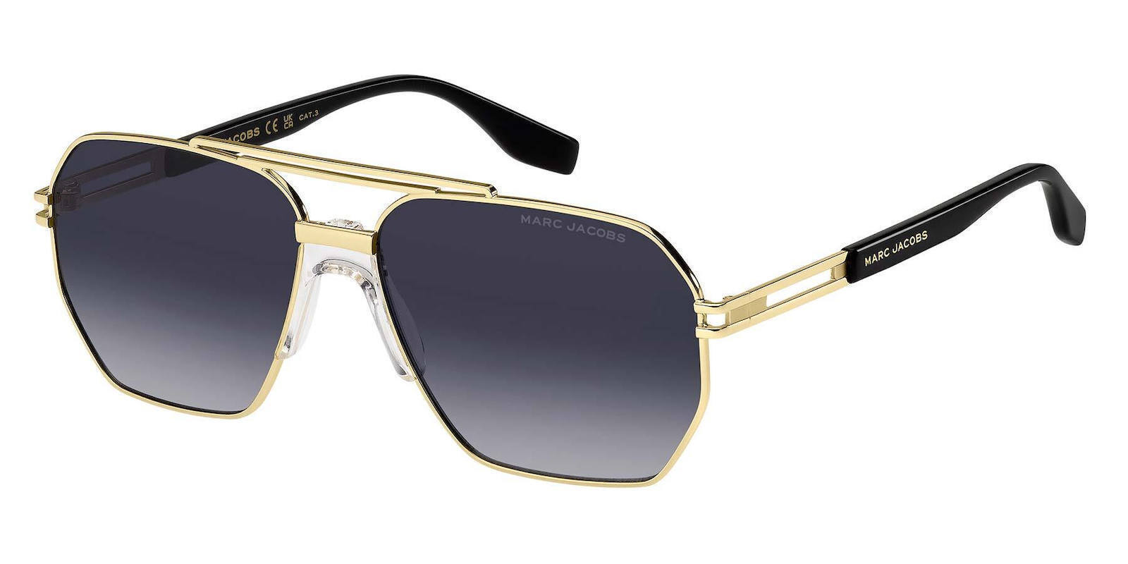 Marc Jacobs Men's Sunglasses with Gold Metal Frame and Gray Gradient Lens  MARC 748/S RHL/9O