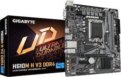 Gigabyte H610M H V3 DDR4 rev. 1.0 Motherboard ATX με Intel 1700 Socket