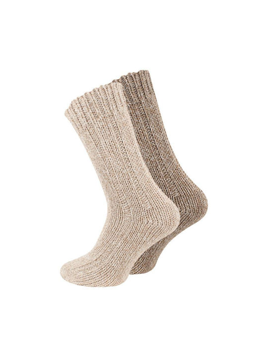 Norweger Norweger Men's Socks Beige - Brown 2Pack