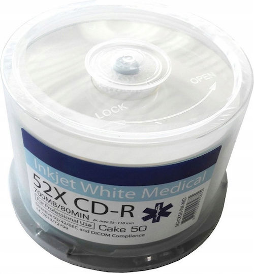 Traxdata Εγγράψιμα CD-R 52x 700MB Cake Box 50τμχ