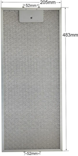 Davoline Ventilhauben Zubehör Filter Metallisch 20.5 X 48.3cm Rahmen