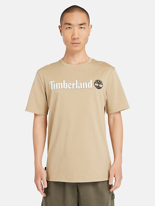 Timberland T-shirt Bărbătesc cu Mânecă Scurtă Bej